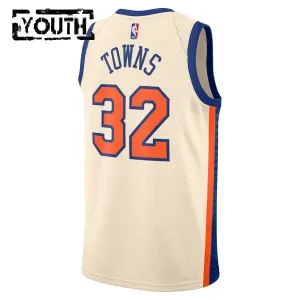 Nike New York Knicks Karl Anthony Towns Lasten Pelipaita City Edition 2025-26 Swingman Valkoinen