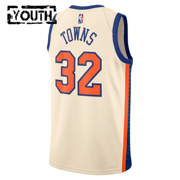 Nike New York Knicks Karl Anthony Towns Lasten Pelipaita City Edition 2025-26 Swingman Valkoinen