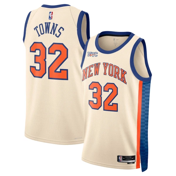 Nike New York Knicks Karl Anthony Towns Miesten Pelipaita City Edition 2025-26 Swingman Valkoinen