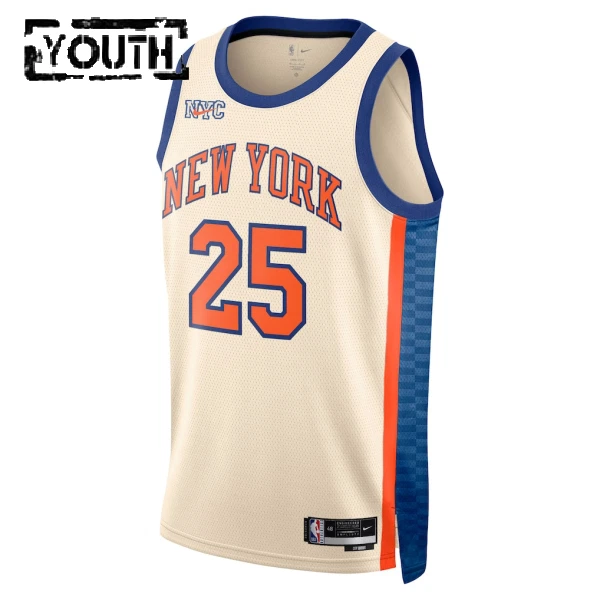 Nike New York Knicks Mikal Bridges Lasten Pelipaita City Edition 2025-26 Swingman Valkoinen
