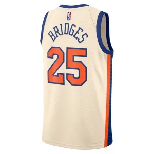 Nike New York Knicks Mikal Bridges Miesten Pelipaita City Edition 2025-26 Swingman Valkoinen