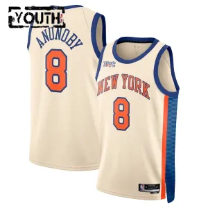 Nike New York Knicks Og Anunoby Lasten Pelipaita City Edition 2025-26 Swingman Valkoinen