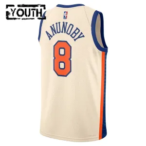 Nike New York Knicks Og Anunoby Lasten Pelipaita City Edition 2025-26 Swingman Valkoinen