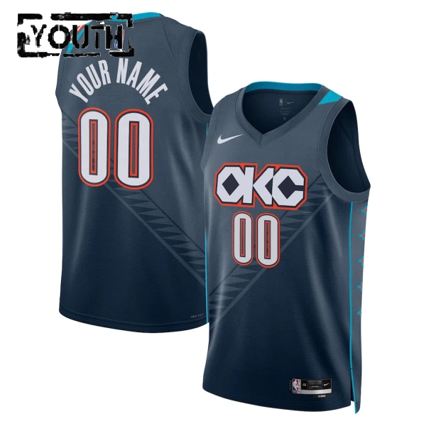 Nike Oklahoma City Thunder Personoitava Lasten Pelipaita City Edition 2025-26 Swingman Musta