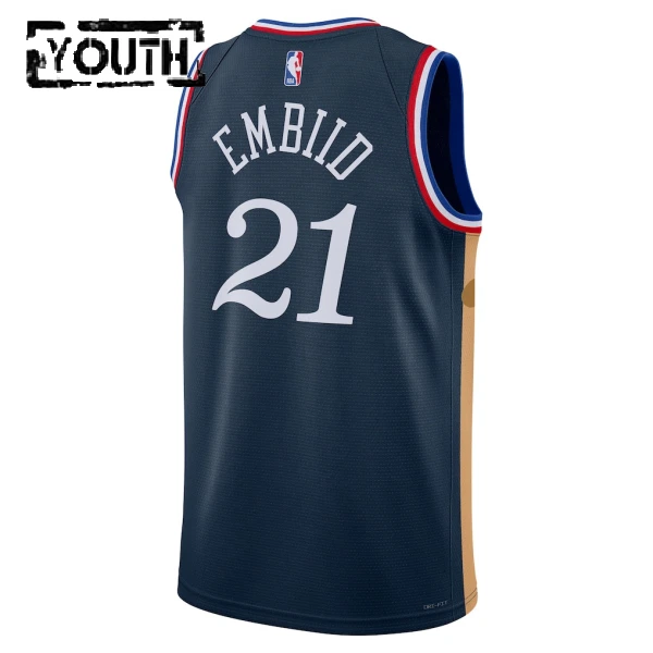 Nike Philadelphia 76ers Joel Embiid Lasten Pelipaita City Edition 2025-26 Swingman Laivasto