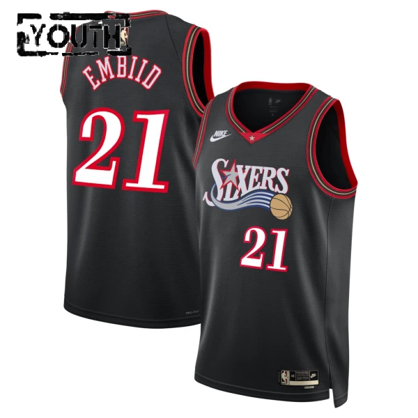 Nike Philadelphia 76ers Joel Embiid Lasten Pelipaita Classic Edition 2025-26 Swingman Musta