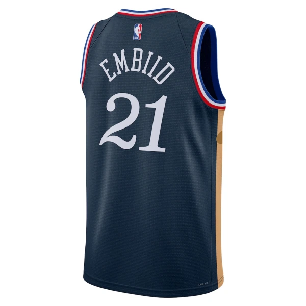 Nike Philadelphia 76ers Joel Embiid Miesten Pelipaita City Edition 2025-26 Swingman Laivasto