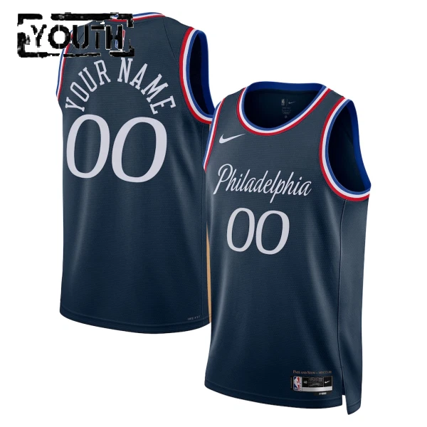 Nike Philadelphia 76ers Personoitava Lasten Pelipaita City Edition 2025-26 Swingman Laivasto