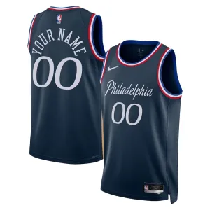 Nike Philadelphia 76ers Personoitava Miesten Pelipaita City Edition 2025-26 Swingman Laivasto
