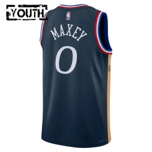 Nike Philadelphia 76ers Tyrese Maxey Lasten Pelipaita City Edition 2025-26 Swingman Laivasto