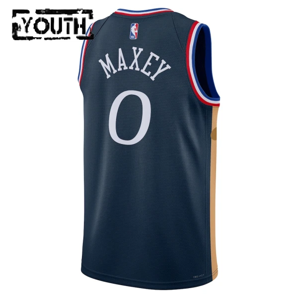 Nike Philadelphia 76ers Tyrese Maxey Lasten Pelipaita City Edition 2025-26 Swingman Laivasto