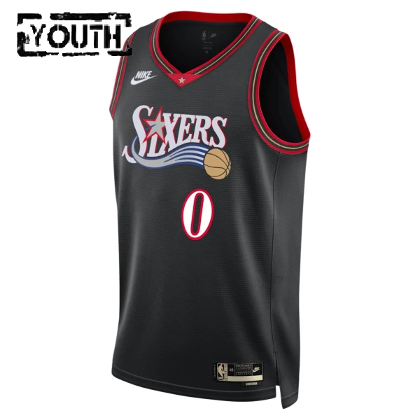 Nike Philadelphia 76ers Tyrese Maxey Lasten Pelipaita Classic Edition 2025-26 Swingman Musta