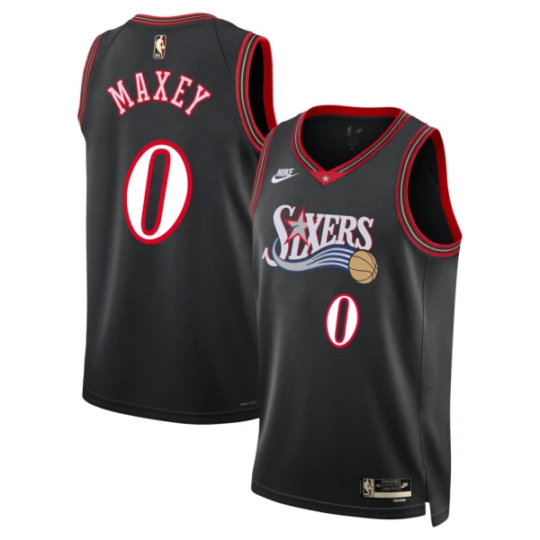 Nike Philadelphia 76ers Tyrese Maxey Miesten Pelipaita Classic Edition 2025-26 Swingman Musta