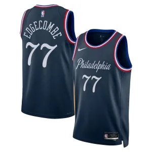 Nike Philadelphia 76ers VJ Edgecombe Miesten Pelipaita City Edition 2025-26 Swingman Laivasto
