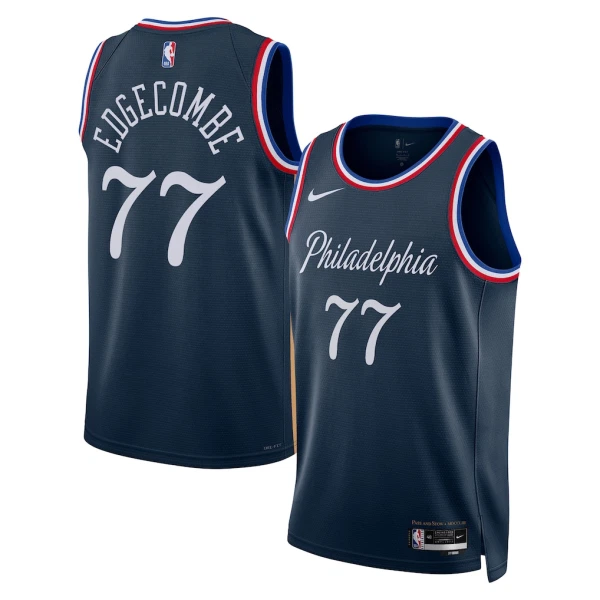 Nike Philadelphia 76ers VJ Edgecombe Miesten Pelipaita City Edition 2025-26 Swingman Laivasto