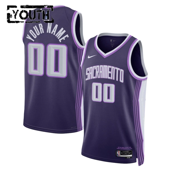 Nike Sacramento Kings Personoitava Lasten Pelipaita City Edition 2025-26 Swingman Violetti