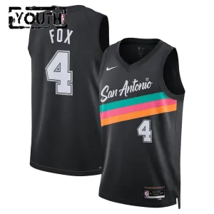 Nike San Antonio Spurs De Aaron Fox Lasten Pelipaita City Edition 2025-26 Swingman Musta