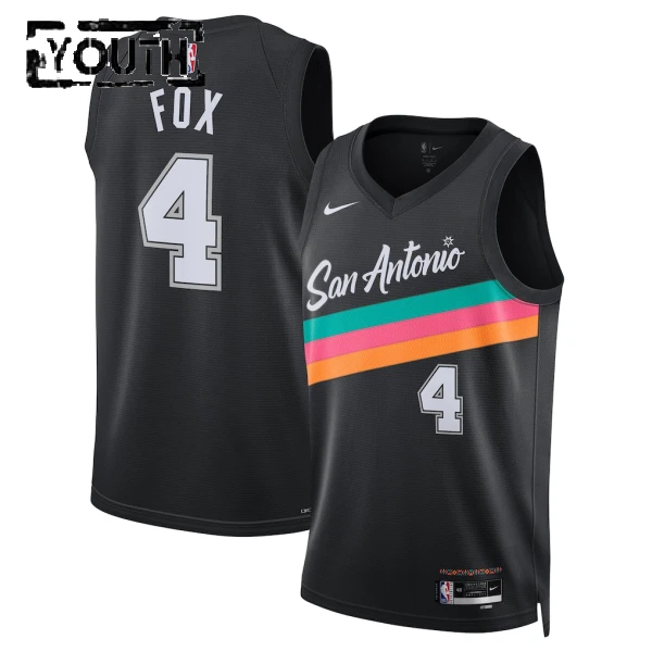 Nike San Antonio Spurs De Aaron Fox Lasten Pelipaita City Edition 2025-26 Swingman Musta