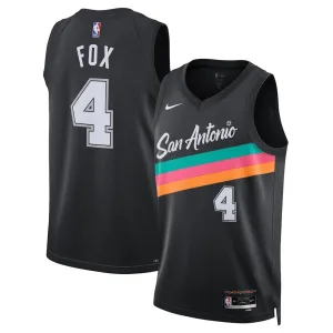 Nike San Antonio Spurs De Aaron Fox Miesten Pelipaita City Edition 2025-26 Swingman Musta