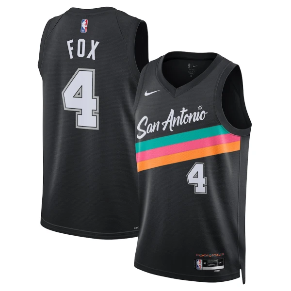 Nike San Antonio Spurs De Aaron Fox Miesten Pelipaita City Edition 2025-26 Swingman Musta