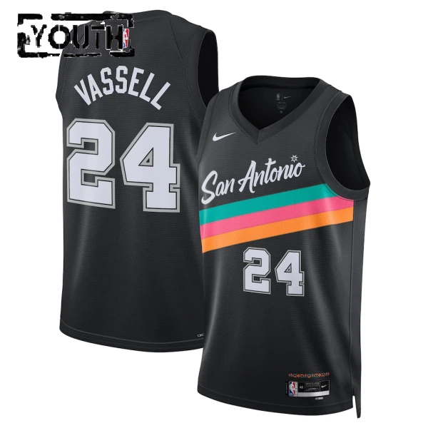 Nike San Antonio Spurs Devin Vassell Lasten Pelipaita City Edition 2025-26 Swingman Musta