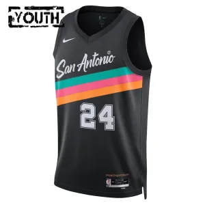 Nike San Antonio Spurs Devin Vassell Lasten Pelipaita City Edition 2025-26 Swingman Musta
