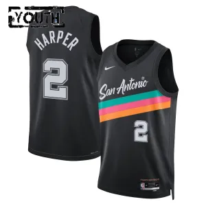 Nike San Antonio Spurs Dylan Harper Lasten Pelipaita City Edition 2025-26 Swingman Musta