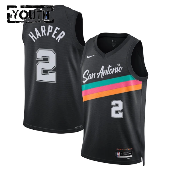 Nike San Antonio Spurs Dylan Harper Lasten Pelipaita City Edition 2025-26 Swingman Musta Nike San Antonio Spurs Dylan Harper Lasten Pelipaita City Edition 2025-26 Swingman Musta