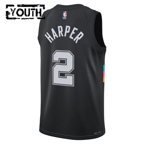 Nike San Antonio Spurs Dylan Harper Lasten Pelipaita City Edition 2025-26 Swingman Musta