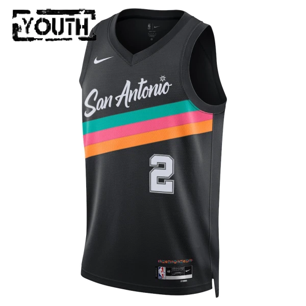 Nike San Antonio Spurs Dylan Harper Lasten Pelipaita City Edition 2025-26 Swingman Musta