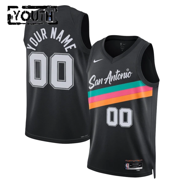 Nike San Antonio Spurs Personoitava Lasten Pelipaita City Edition 2025-26 Swingman Musta