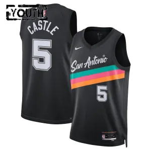 Nike San Antonio Spurs Stephon Castle Lasten Pelipaita City Edition 2025-26 Swingman Musta