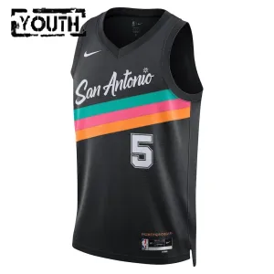 Nike San Antonio Spurs Stephon Castle Lasten Pelipaita City Edition 2025-26 Swingman Musta