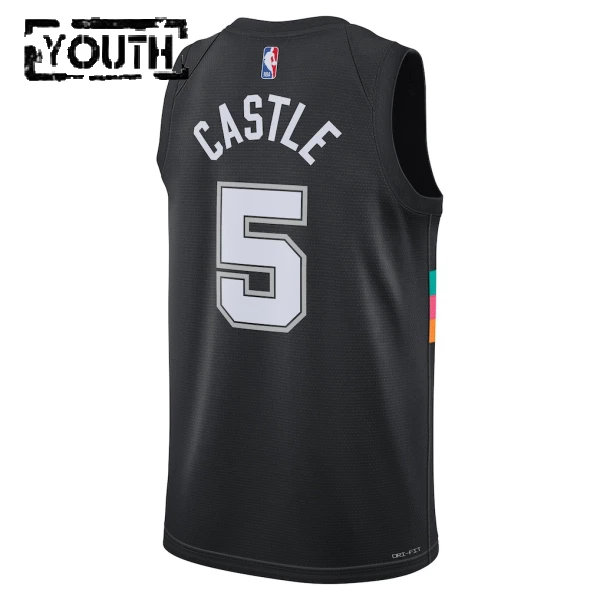 Nike San Antonio Spurs Stephon Castle Lasten Pelipaita City Edition 2025-26 Swingman Musta
