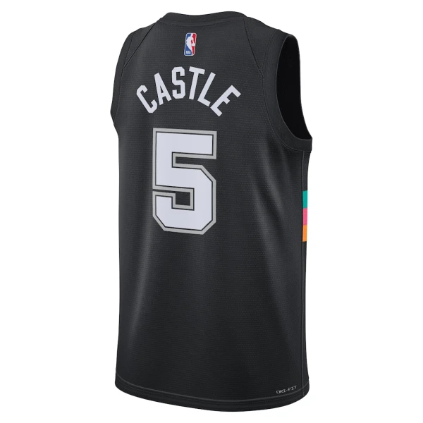 Nike San Antonio Spurs Stephon Castle Miesten Pelipaita City Edition 2025-26 Swingman Musta