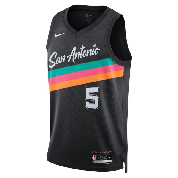 Nike San Antonio Spurs Stephon Castle Miesten Pelipaita City Edition 2025-26 Swingman Musta