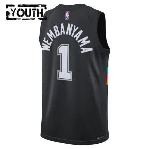 Nike San Antonio Spurs Victor Wembanyama Lasten Pelipaita City Edition 2025-26 Swingman Musta