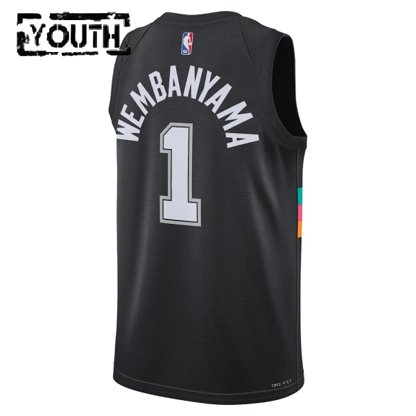 Nike San Antonio Spurs Victor Wembanyama Lasten Pelipaita City Edition 2025-26 Swingman Musta