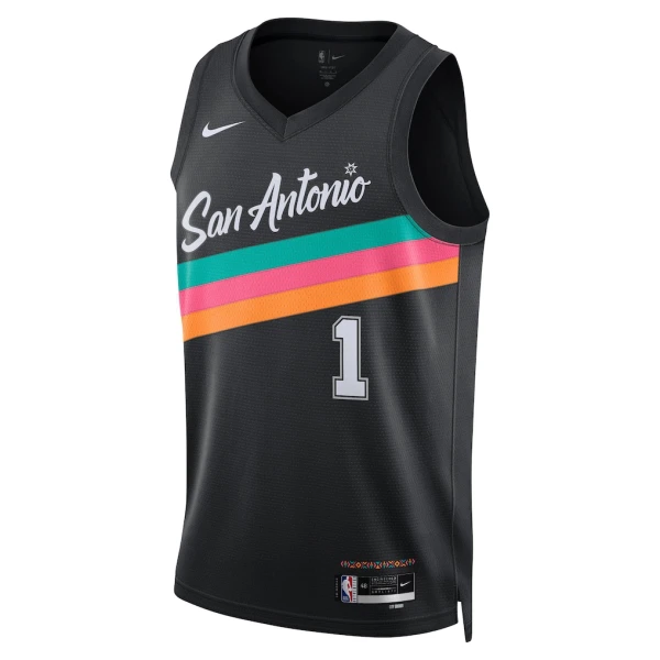 Nike San Antonio Spurs Victor Wembanyama Miesten Pelipaita City Edition 2025-26 Swingman Musta