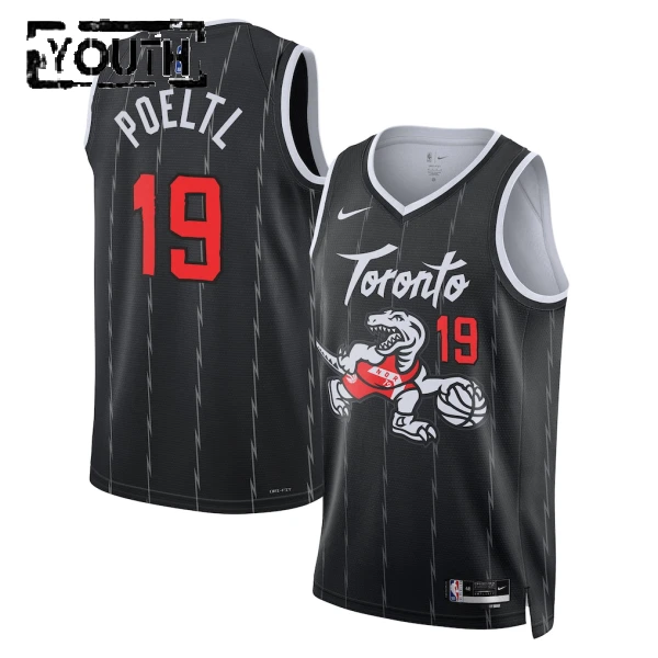 Nike Toronto Raptors Jakob Poeltl Lasten Pelipaita City Edition 2025-26 Swingman Musta