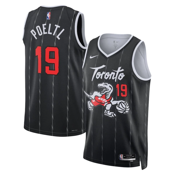 Nike Toronto Raptors Jakob Poeltl Miesten Pelipaita City Edition 2025-26 Swingman Musta