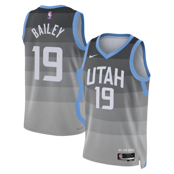 Nike Utah Jazz Ace Bailey Miesten Pelipaita City Edition 2025-26 Swingman Harmaa