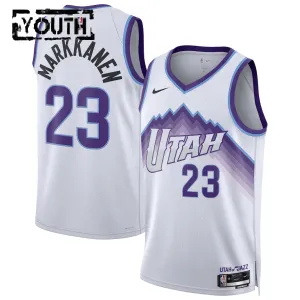 Nike Utah Jazz Lauri Markkanen Lasten Pelipaita Association Edition 2025-26 Swingman Valkoinen