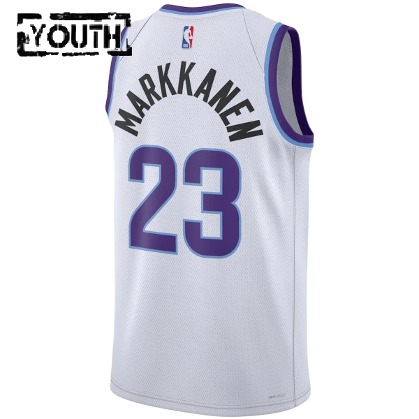 Nike Utah Jazz Lauri Markkanen Lasten Pelipaita Association Edition 2025-26 Swingman Valkoinen