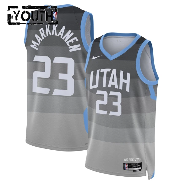 Nike Utah Jazz Lauri Markkanen Lasten Pelipaita City Edition 2025-26 Swingman Harmaa