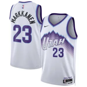 Nike Utah Jazz Lauri Markkanen Miesten Pelipaita Association Edition 2025-26 Swingman Valkoinen