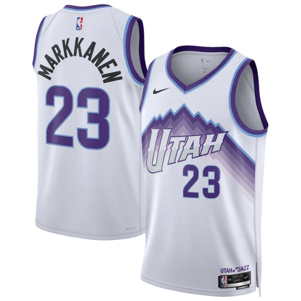 Nike Utah Jazz Lauri Markkanen Miesten Pelipaita Association Edition 2025-26 Swingman Valkoinen