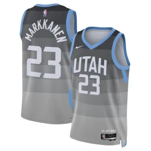 Nike Utah Jazz Lauri Markkanen Miesten Pelipaita City Edition 2025-26 Swingman Harmaa