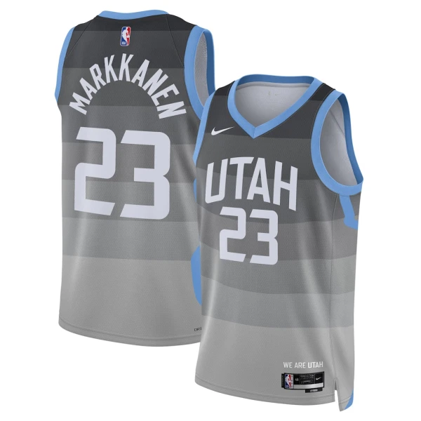 Nike Utah Jazz Lauri Markkanen Miesten Pelipaita City Edition 2025-26 Swingman Harmaa