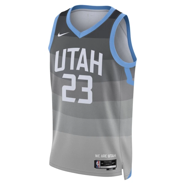Nike Utah Jazz Lauri Markkanen Miesten Pelipaita City Edition 2025-26 Swingman Harmaa